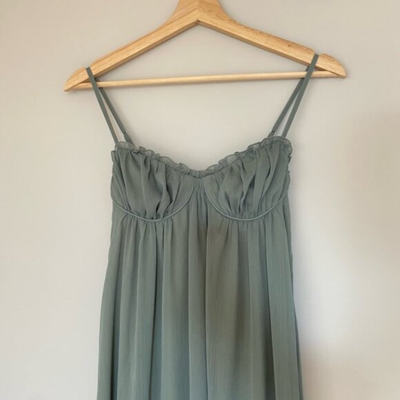 NEW Reformation Cebba Elegant Maxi Dress Green Moss | size 0 - Picture 9 of 15